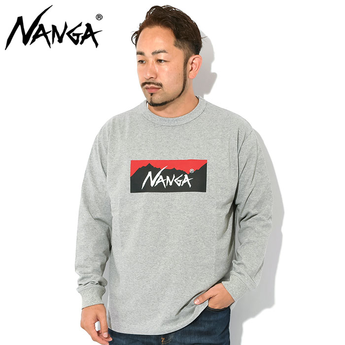 ナンガ ロンT Tシャツ 長袖 NANGA メンズ エコ ハイブリッド ボックス ロゴ ( ECO Hybrid Box Logo L/S Tee カットソー NW2311-1G299 NW2311-1G206 )｜icefield｜04