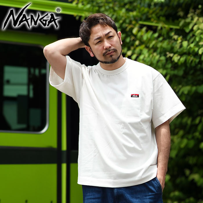 ナンガ Tシャツ 半袖 NANGA メンズ エコ ハイブリッド ボックス ロゴ エンブロイダリー (...