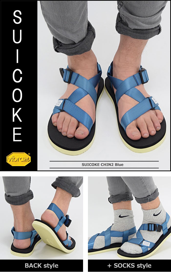 スイコック SUICOKE サンダル メンズ 男性用 CHIN2 Blue(suicoke CHIN2