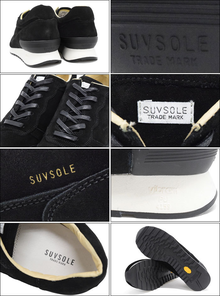 サヴソル スニーカー SUVSOLE メンズ 男性用 RUN001S Black(RUN001S RUN1S RUN 001 S vibram  ビブラムソール ブラック シューズ OG-060S-11)