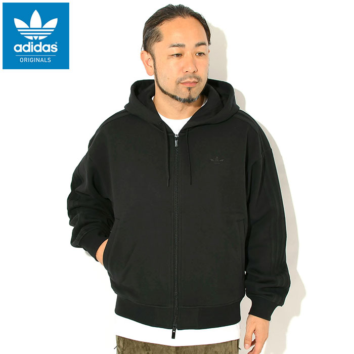  アディダス ジップアップパーカー ブラック adidas Originals アディダス パーカー ジップアップ メンズ オーバー