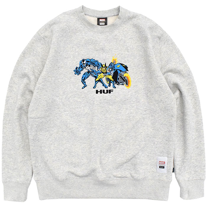 HUF（ハフ） トレーナー メンズ マーベル チーム アップ クルーネック