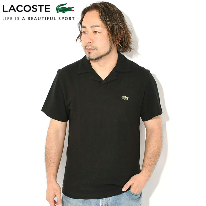 the POOL aoyama ✕ LACOSTE ポロシャツ ブラック LACOSTE（ラコステ） ポロシャツ 半袖 メンズ PH2449 ( PH2449 S/S