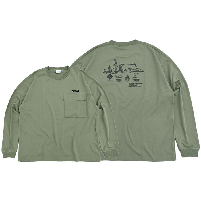 コロンビア ロンT Tシャツ 長袖 Columbia メンズ 守矢努 フォレストキャンプラバーズ コラボ(Tsutomu Moriya Forest Camp Lovers Tee PM0669)｜icefield｜05