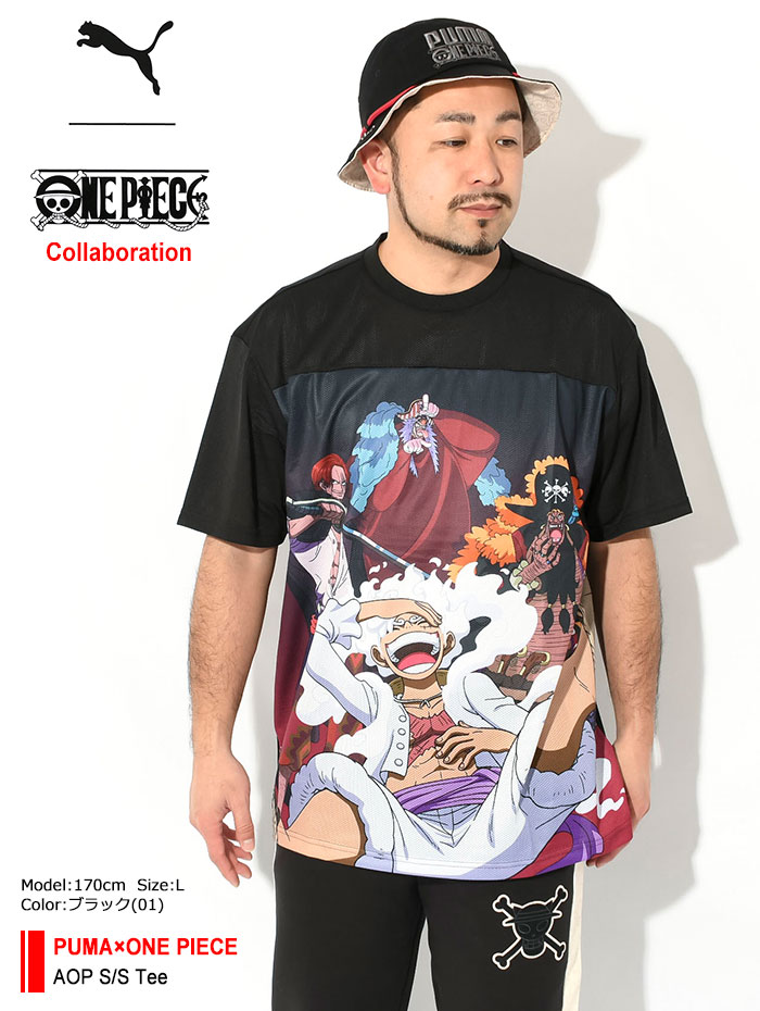 プーマ Tシャツ 半袖 PUMA メンズ ワンピース AOP コラボ ( ONE PIECE AOP S/S Tee T-SHIRTS カットソー  トップス 624673 )[M便 1/1]