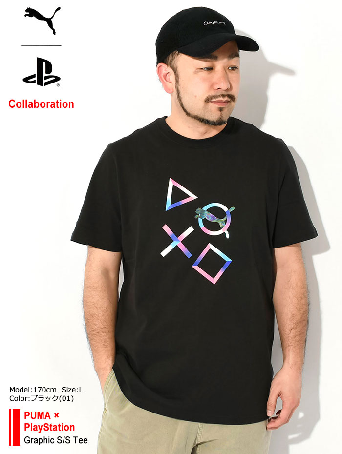 プーマ Tシャツ 半袖 PUMA メンズ プレイステーション グラフィック コラボ ( PlayStation Graphic S/S Tee  カットソー 624676 )[M便 1/1]