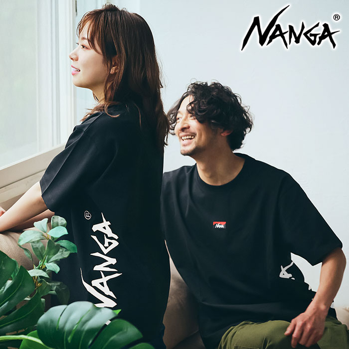 NANGA（ナンガ） Tシャツ 半袖 メンズ バーティカル ロゴ ( Vertical