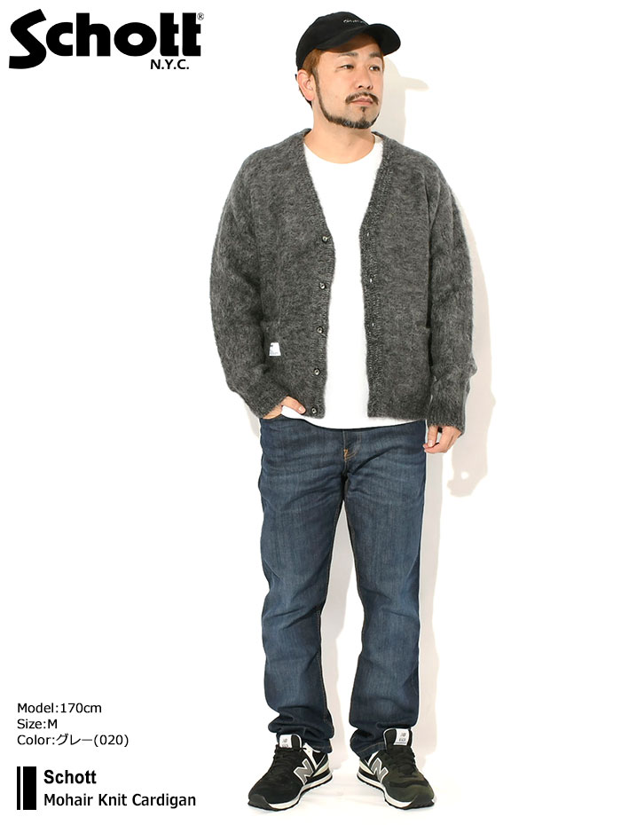 Schott N.Y.C（ショット） カーディガン Schott メンズ モヘア ニット