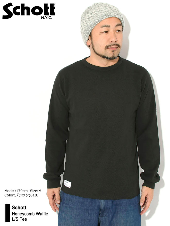 Schott N.Y.C（ショット） ロンT Tシャツ 長袖 Schott メンズ ハニカム