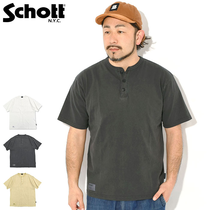 Schott N.Y.C（ショット） Tシャツ 半袖 Schott メンズ ピグメント O/D
