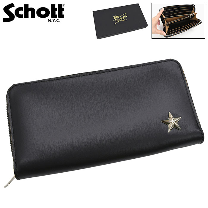 Schott N.Y.C（ショット） 財布 Schott ワン スター ジップ ウォレット