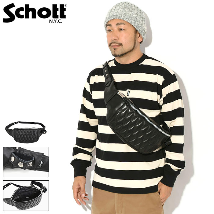 【牛革レザー】Schott ショット 本革 牛革 ボディバッグ ウエストポーチ Y_U 7825976008 7986843 PADDED BODY BAG メンズ 正規品 ブランド おしゃれ 送料無料 sht-7825976008.jpg