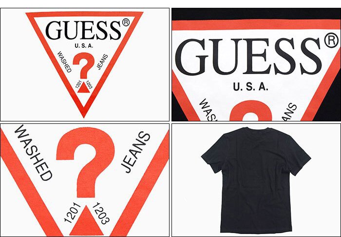 GUESS - ゲス トライアングルロゴ 半袖 Tシャツ M ホワイト