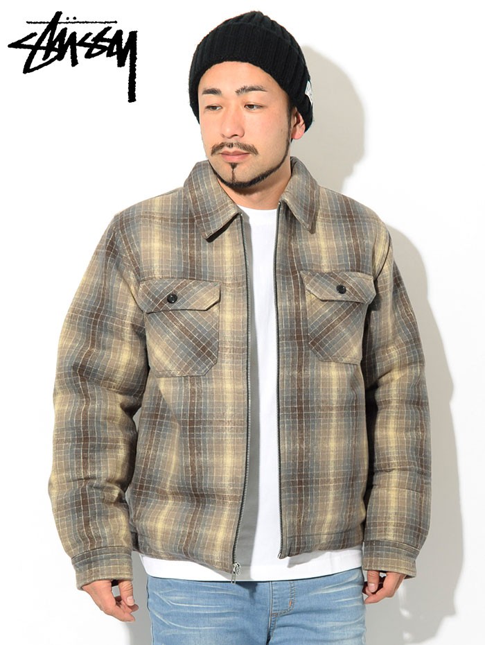 ステューシー ジャケット STUSSY メンズ Heavy Brushed Plaid Zip Up 