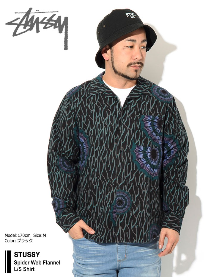 ステューシー シャツ 長袖 STUSSY メンズ Spider Web Flannel ( stussy