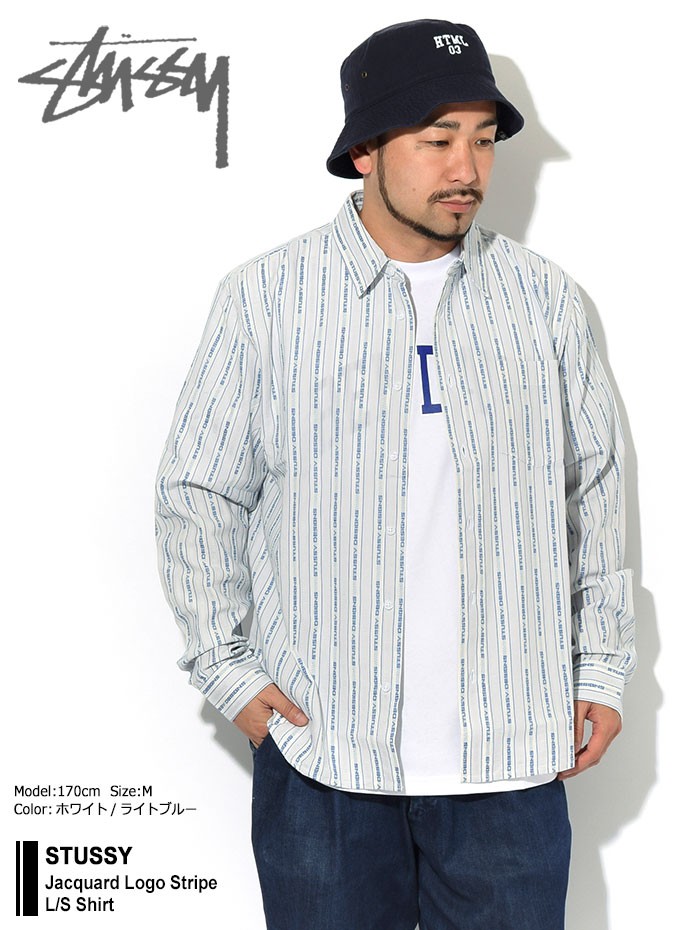STUSSY ステューシー シャツ 長袖 メンズ Jacquard Logo Stripe
