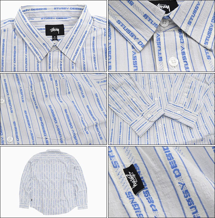 STUSSY ステューシー シャツ 長袖 メンズ Jacquard Logo Stripe