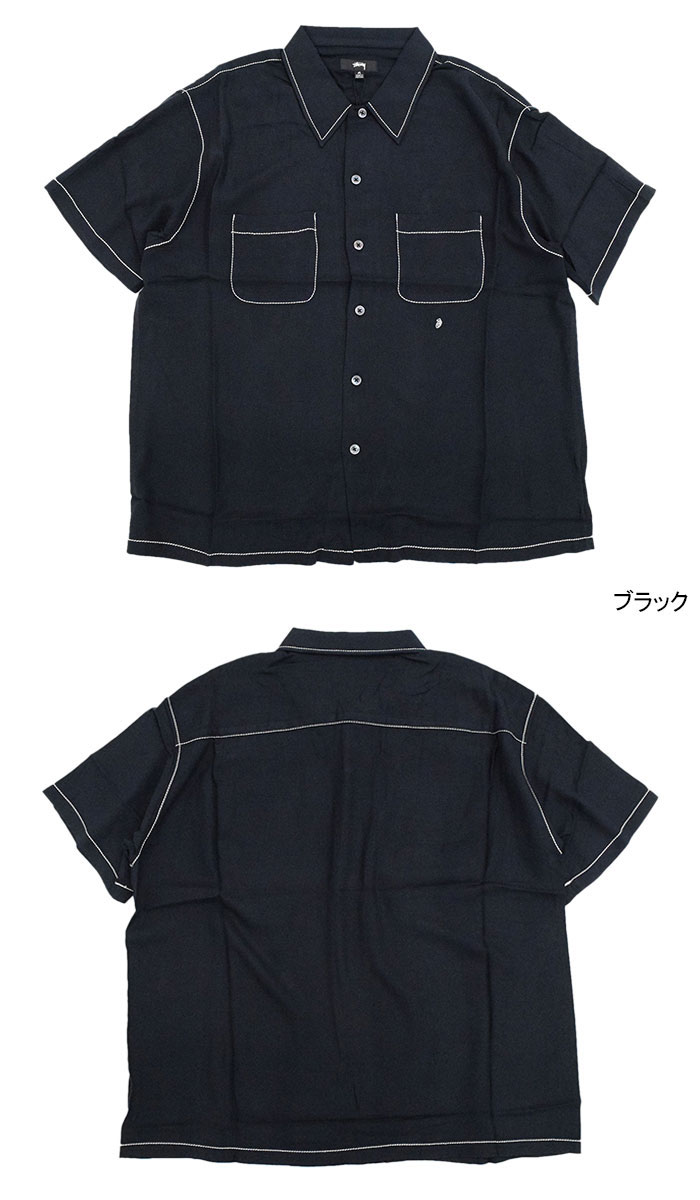 ステューシー シャツ 半袖 STUSSY メンズ Contrast Pick Stitched