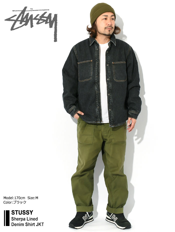 ステューシー ジャケット STUSSY メンズ Sherpa Lined Denim Shirt (stussy JKT シャツジャケット  JACKET アウター 1110244 USAモデル 正規)