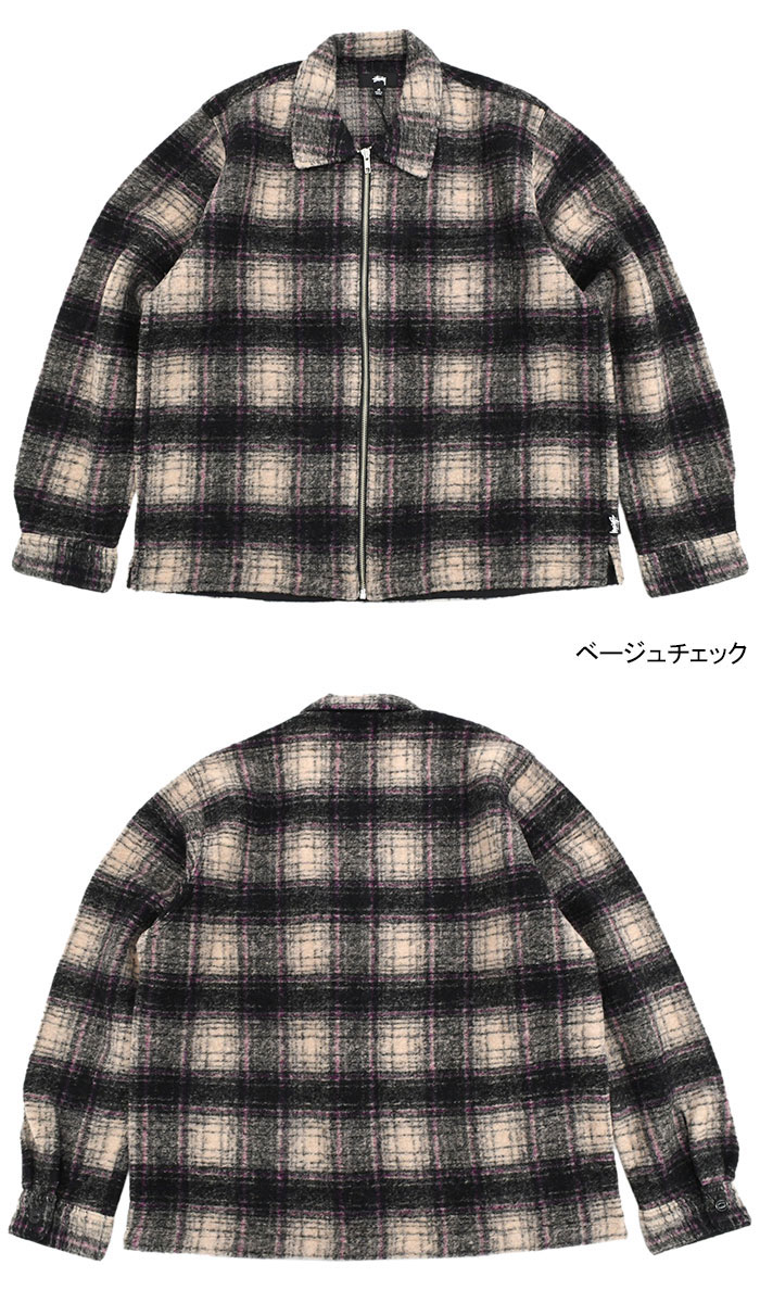 ステューシー ジャケット STUSSY メンズ Wool Plaid Zip Shirt ( stussy JKT シャツジャケット JACKET  アウター 男性用 1110297 USAモデル 正規 )