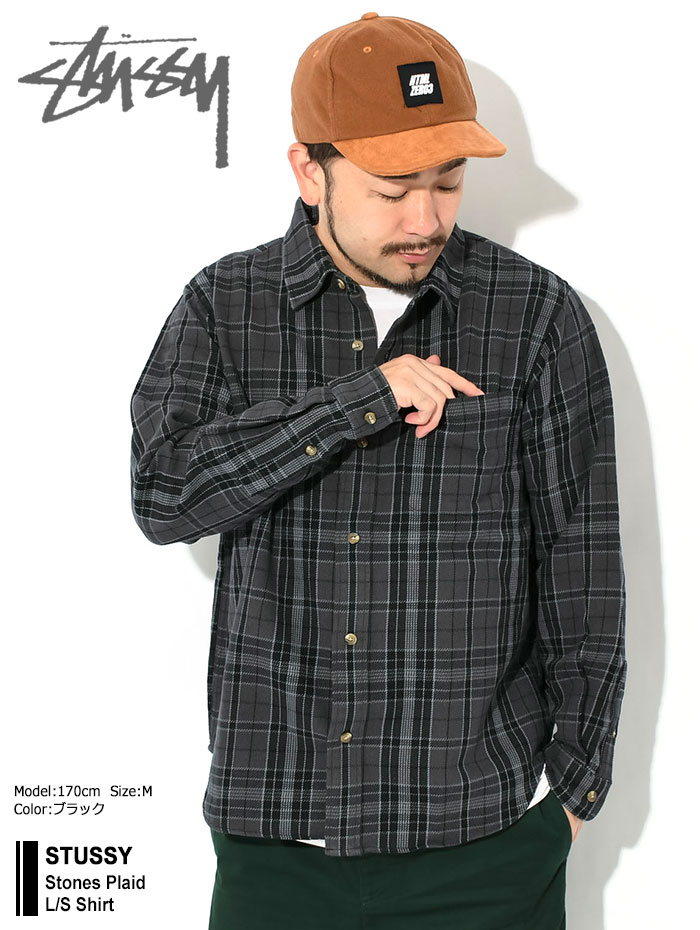 ステューシー シャツ 長袖 STUSSY メンズ Stones Plaid ( stussy shirt チェック カジュアルシャツ トップス 男性用  1110303 USAモデル 正規 )