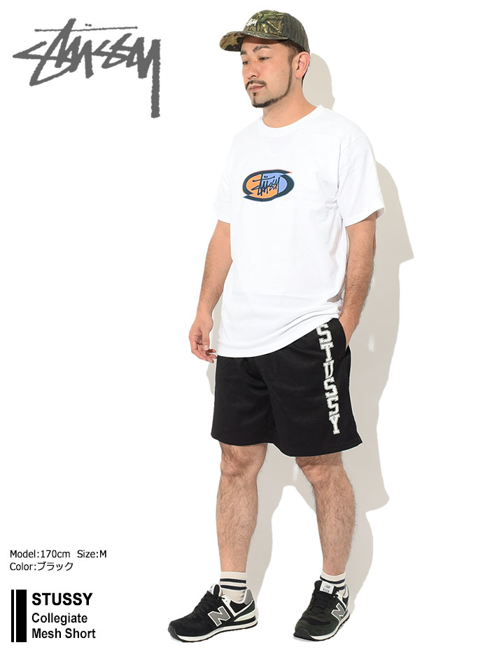 ステューシー ハーフパンツ STUSSY メンズ Collegiate Mesh ( stussy