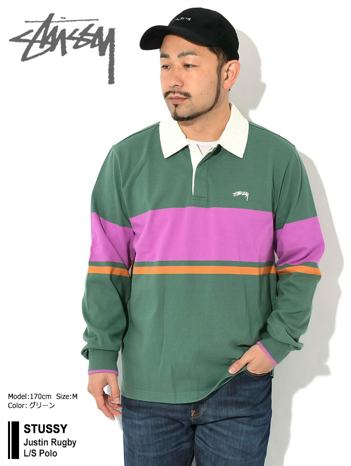 STUSSY ステューシー ポロシャツ 長袖 メンズ Justin Rugby