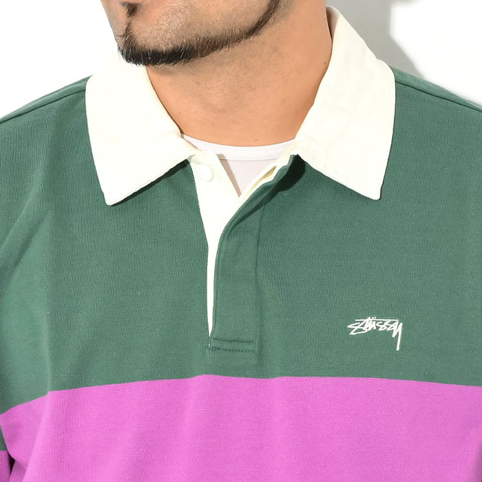 STUSSY ステューシー ポロシャツ 長袖 メンズ Justin Rugby