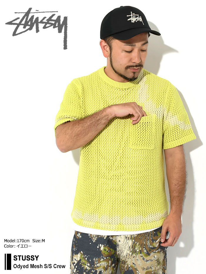 ステューシー カットソー 半袖 STUSSY メンズ Odyed Mesh ( stussy crew クルー ポケット ポケT Tシャツ  T-SHIRTS トップス 1140297 USAモデル 正規 )