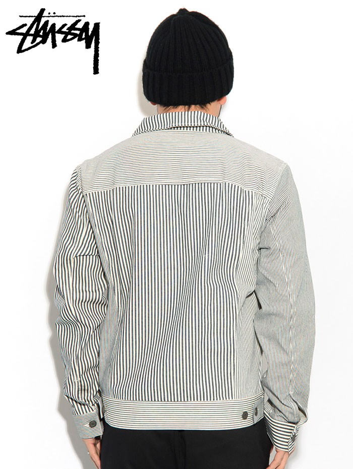 ステューシー ジャケット STUSSY メンズ Mixed Stripe Trucker ( stussy JKT ヒッコリー ストライプ  JACKET アウター 115465 USAモデル 正規 )