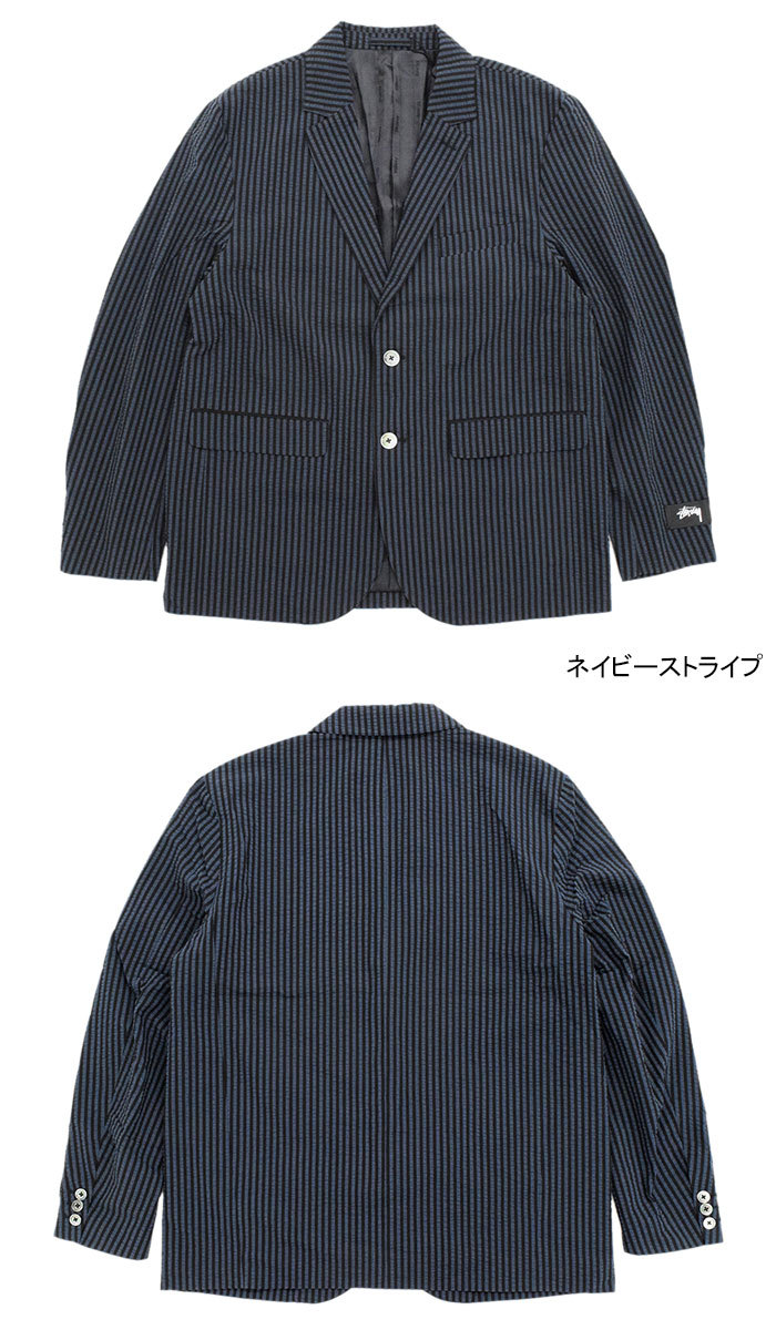 ステューシー ジャケット STUSSY メンズ Stripe Seersucker Sport Coat ( JKT ストライプ シアサッカー  テーラード 115577 USAモデル 正規 )