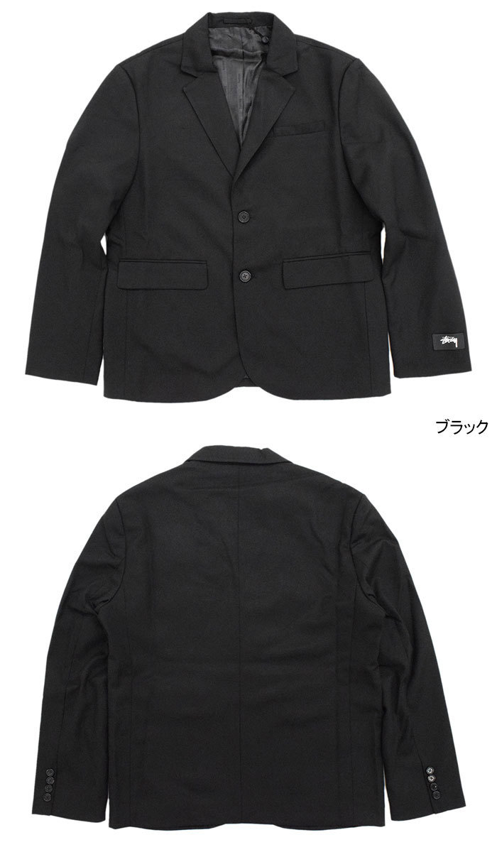 STUSSY◇テーラードジャケット/S/ウール/BLK