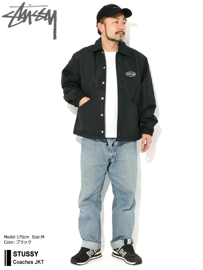 STUSSY 00’s ステューシー バックロゴ コーチジャケット Lサイズ 中古・古着通販】stussy (ステューシー) コーチジャケット ブラック