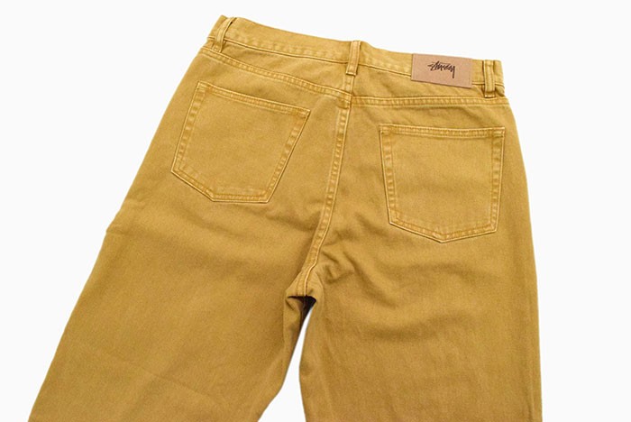 ステューシー stussy BIG OL JEANS 総柄デニムパンツ オレンジ サイズ