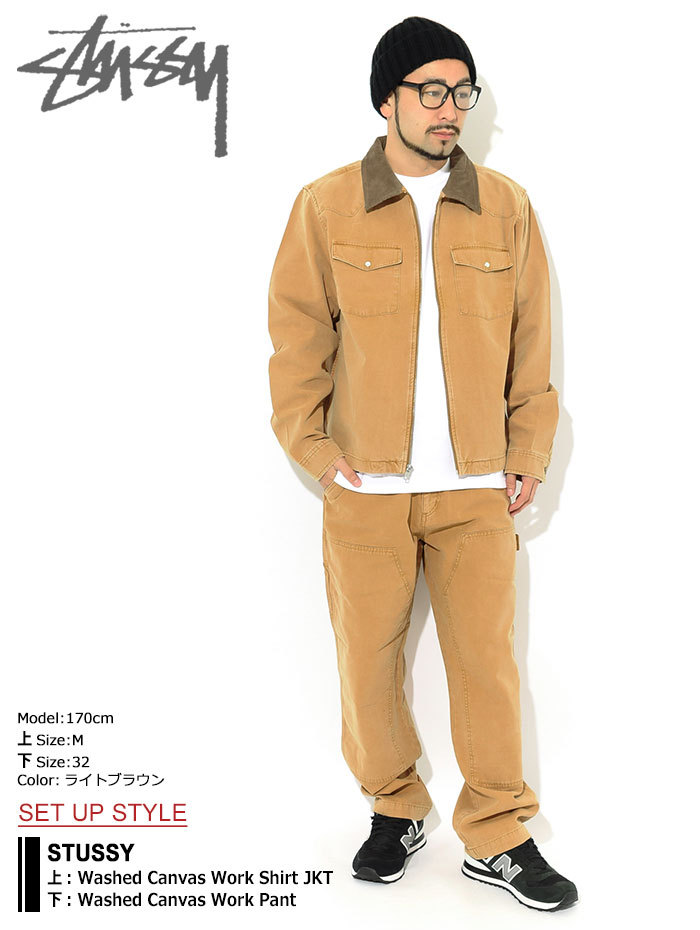 ステューシー パンツ STUSSY メンズ Washed Canvas Work ( stussy pant ワークパンツ ボトムス 男性用  116457 USAモデル 正規 )