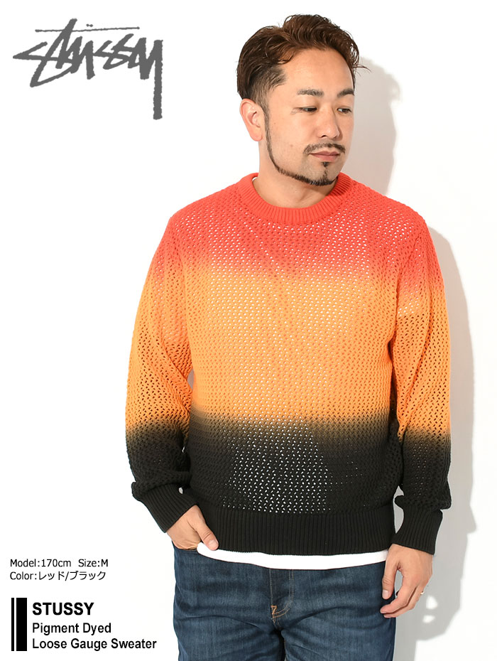 ステューシー セーター STUSSY メンズ 23FA Pigment Dyed Loose Gauge ( stussy sweater  クルーネック ピグメント トップス 117105 USAモデル 正規 )