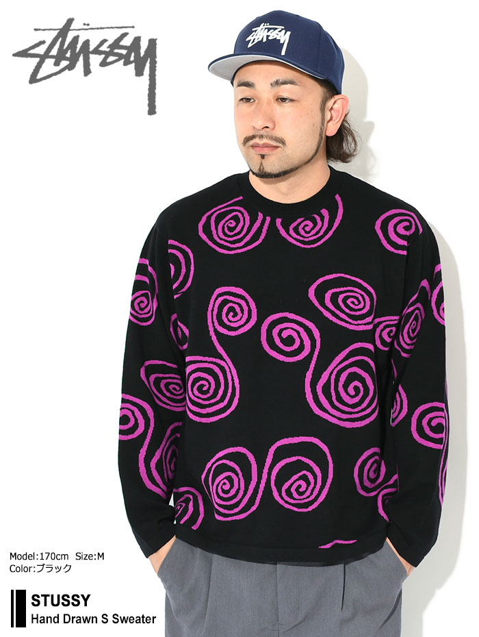 ステューシー セーター STUSSY メンズ Hand Drawn S ( stussy sweater クルーネック トップス メンズ・男性用  117150 USAモデル 正規 )