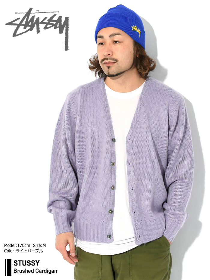 ステューシー カーディガン STUSSY Brushed ( stussy cardigan Vネック