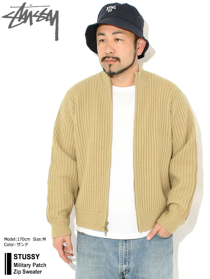 ステューシー　USA L ニットブルゾン ☆送料・関税込☆STUSSY☆Stussy Care Label Sweater NATURAL