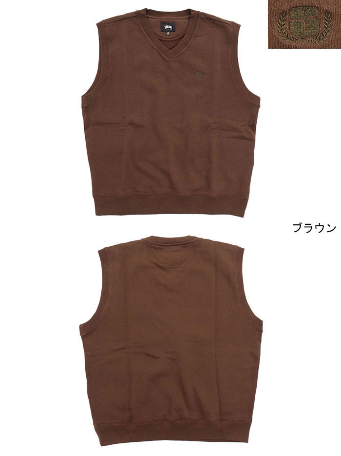 ステューシー ベスト STUSSY メンズ S Leaf ( stussy vest Vネック スウェット トップス 男性用 118387  USAモデル 正規 )