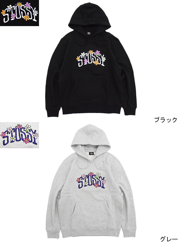 ステューシー プルオーバー パーカー STUSSY メンズ Collegiate Floral Applique ( Pullover Hoodie  スウェット 118392 USAモデル 正規 )