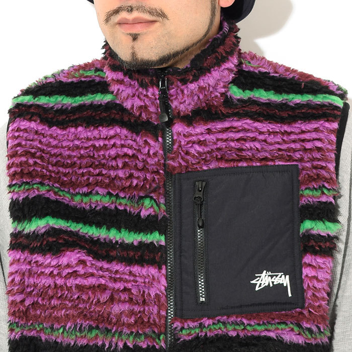 ステューシー ジャケット STUSSY メンズ Striped Sherpa ( stussy Vest ベスト シェルパ フリース FLEECE  アウター 118468 USAモデル 正規 ) :STU-118468:ice field - 通販 - Yahoo!ショッピング