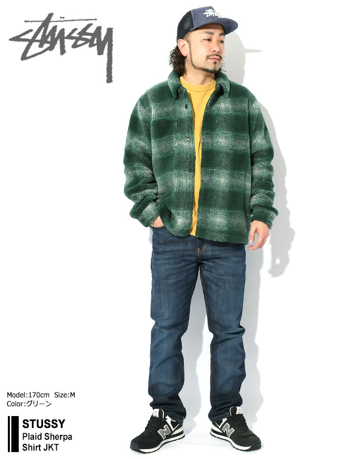 ステューシー ジャケット STUSSY メンズ Plaid Sherpa Shirt ( stussy JKT シャツジャケット JACKET  アウター 118511 USAモデル 正規 )