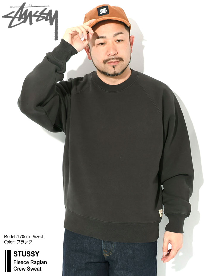 STUSSY ステューシー トレーナー メンズ Fleece Raglan ( crew