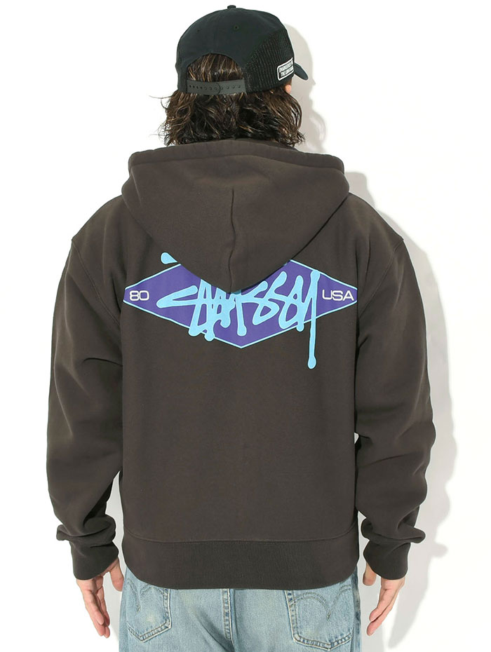 STUSSY（ステューシー） パーカー ジップアップ メンズ Basic Diamond