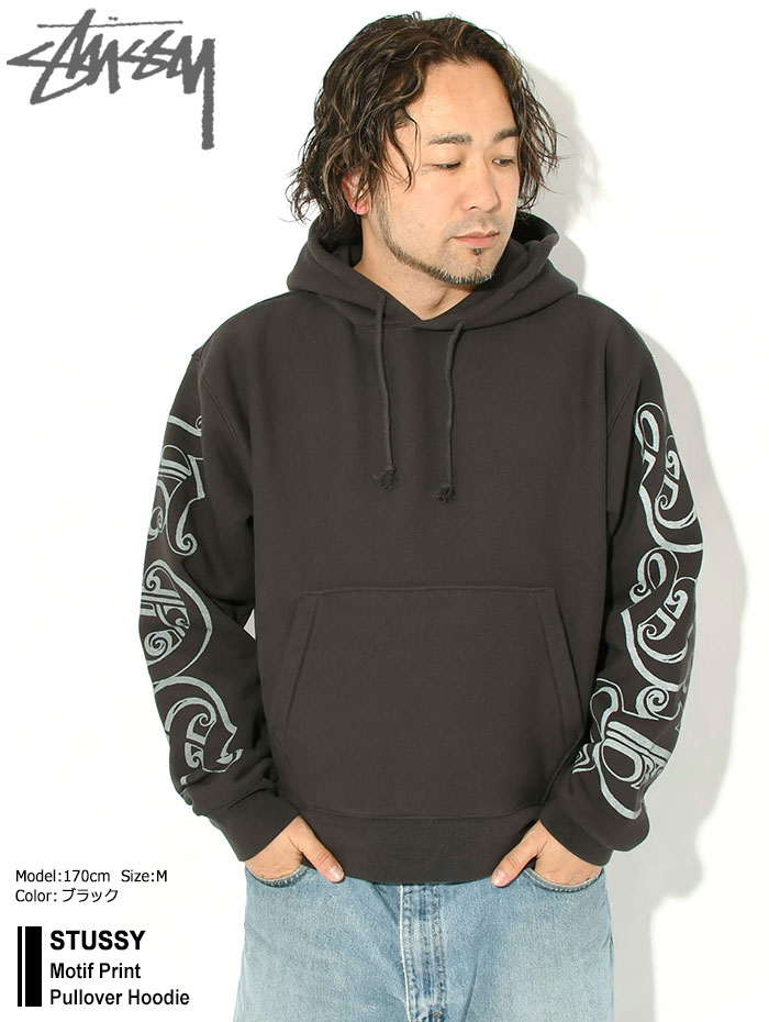 【希少】ステューシー刺繍ロゴ デニム アクティブパーカー STUSSY（ステューシー） パーカー プルオーバー メンズ Motif Print