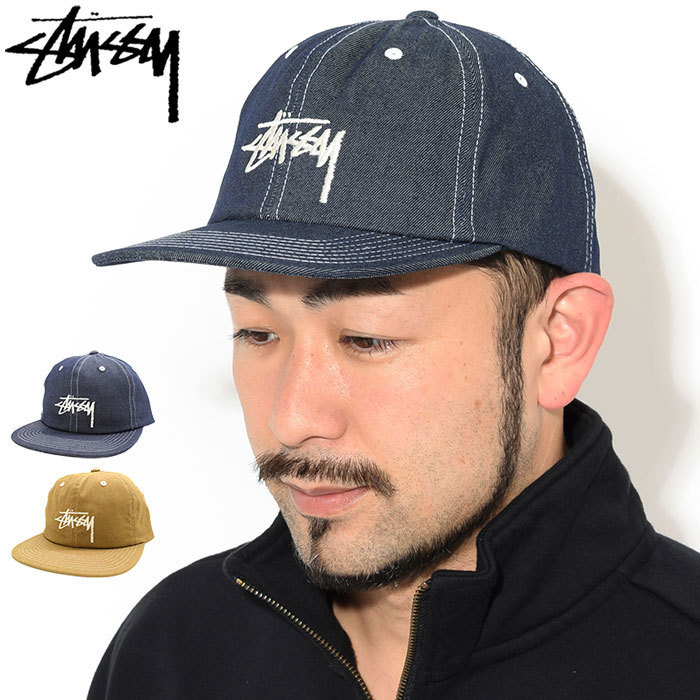 ステューシー キャップ 帽子 STUSSY Denim Stock Strapback Cap