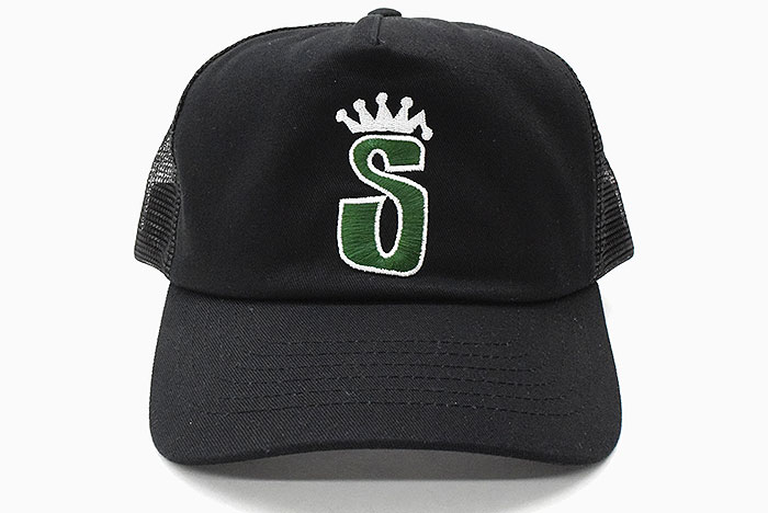 STUSSY ブラック キャップ クラウン stussy ステューシー クラウン 古着 刺繍ロゴ キャップ 黒