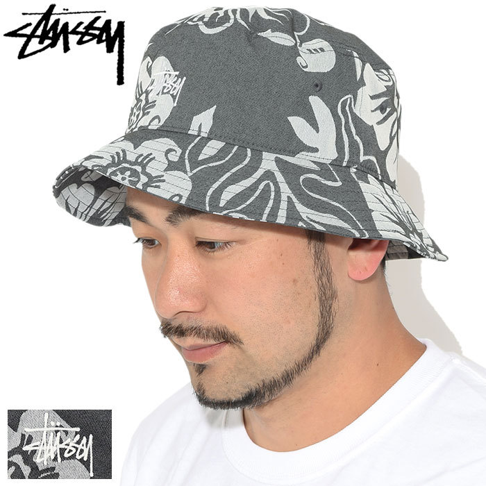 ステューシー バケット ハット STUSSY Nylon Hawaiian Bucket Hat 帽子 ( stussyhat 男性用 1321028  USAモデル 正規 )