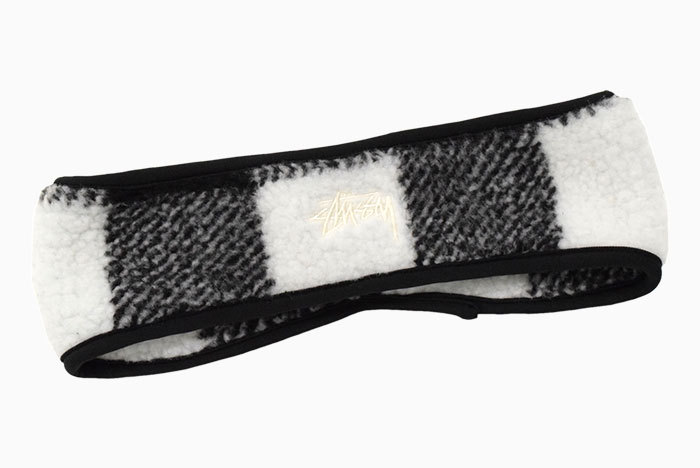 Stussy チェック柄 polar フリース とけれ ヘッドバンド イヤー